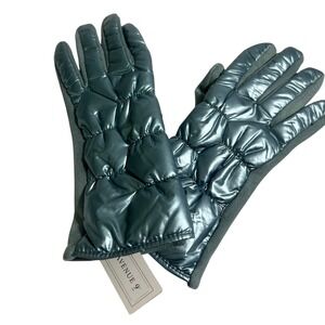 Avenue 9 Puffy Texting Gloves Blue Quilted Winter Warm Insulated Womens